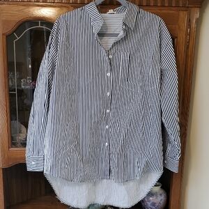 Pol Blue and White Striped  Shirt